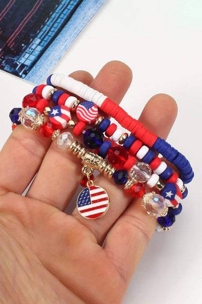 Flag Day Beaded Multilayered Bracelet