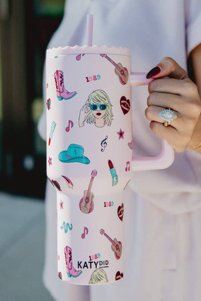 Music Girl Eras Icons Wholesale 38 Oz Tumbler: Light Pink