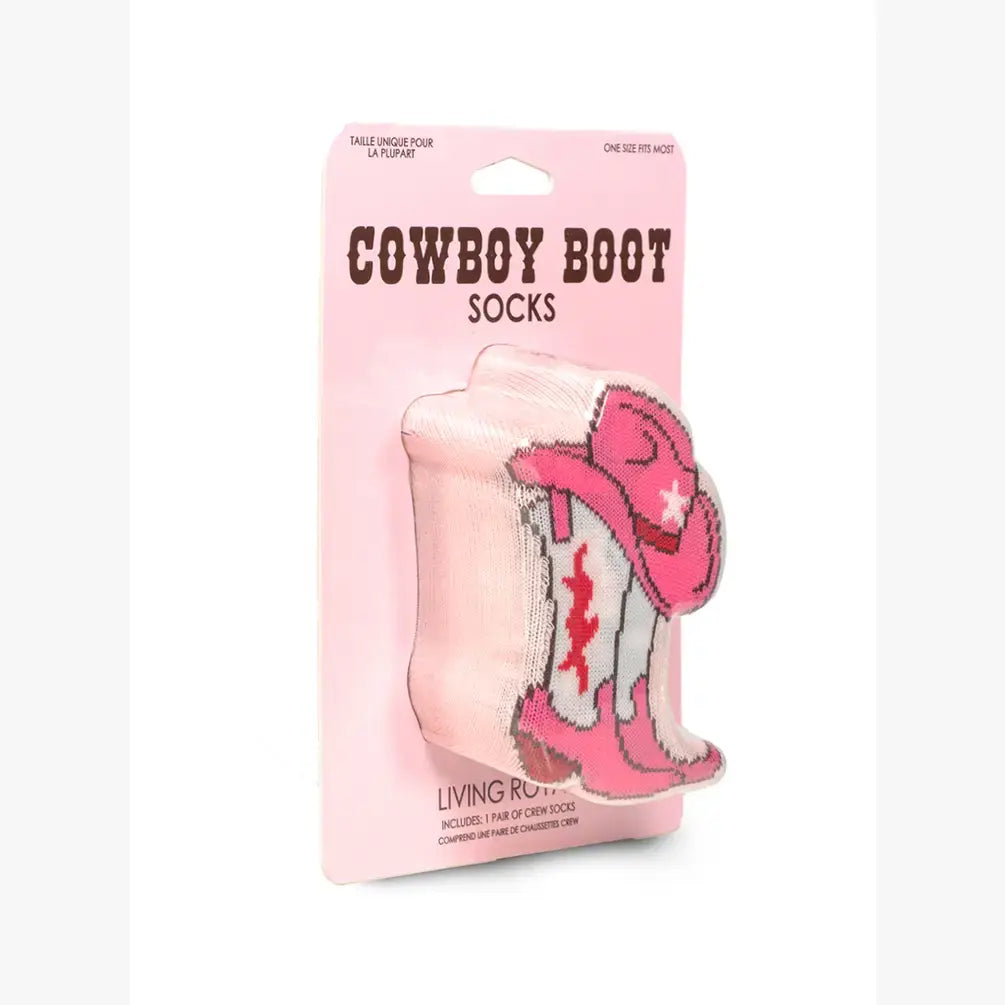 Western Cowgirl - 3D Packaged Crew Socks