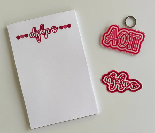 Alpha Omicron Pi Sorority Notepad