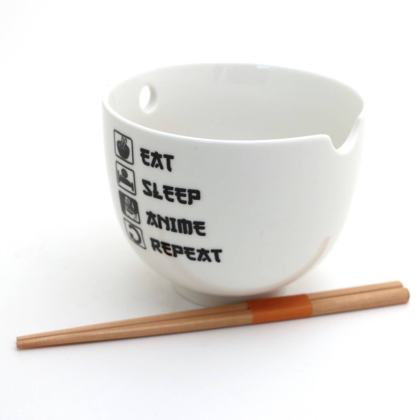 Eat Sleep Anime Noodle Chopstick Bowl