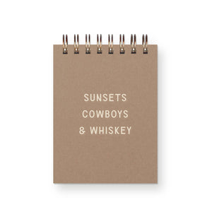 Sunsets Cowboys Whiskey Mini Jotter Notebook