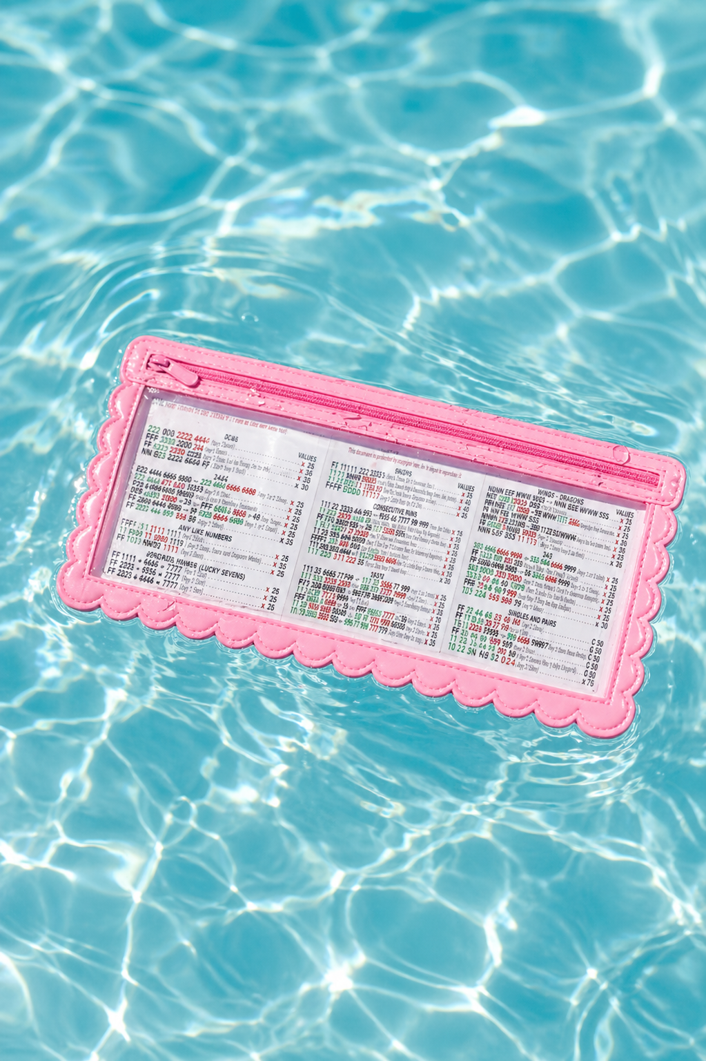 Pink Scallops Proof Mahjong Card Holder for Pool Mahjong -