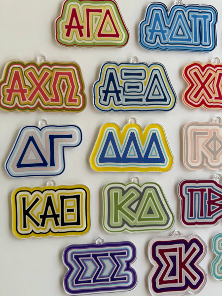 Sorority Colorful Acrylic Key Chain