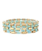 Hexagon Cylinder Beads Bracelet 5 Row