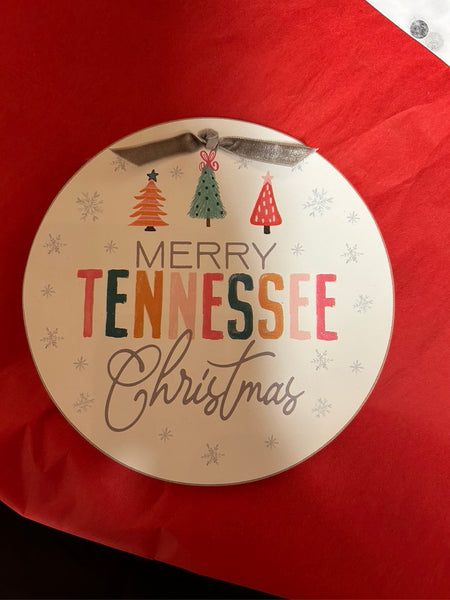 Merry Tennessee Wooden Ornament