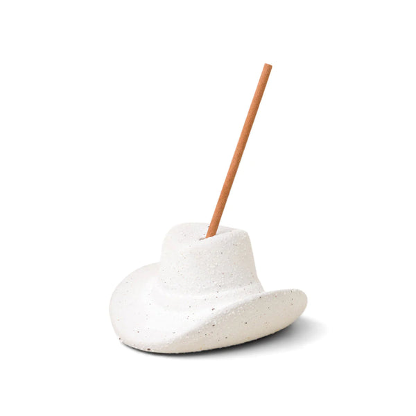 Cowboy Hat Incense Holder - White