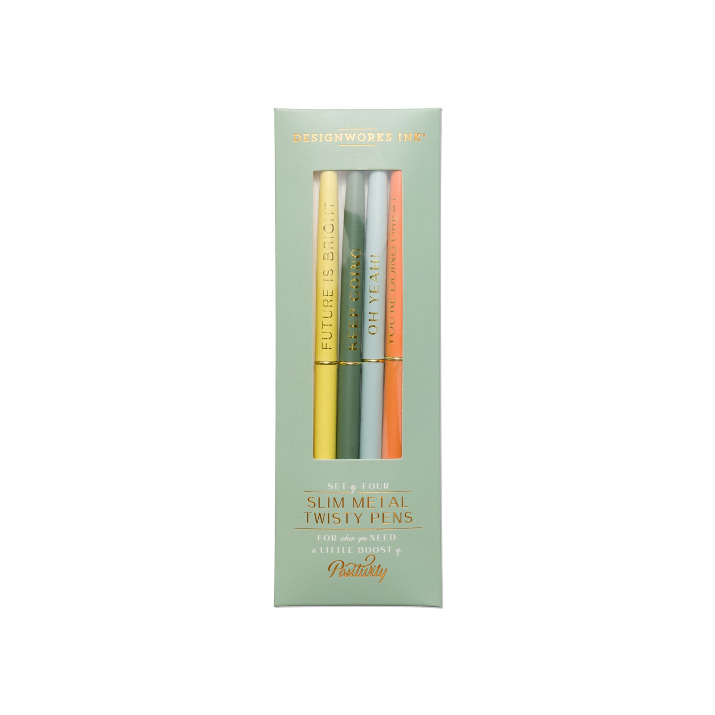 TWISTY SLIM METAL PEN SET, SET OF 4