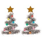 Metallic Thread Christmas Tree Earrings