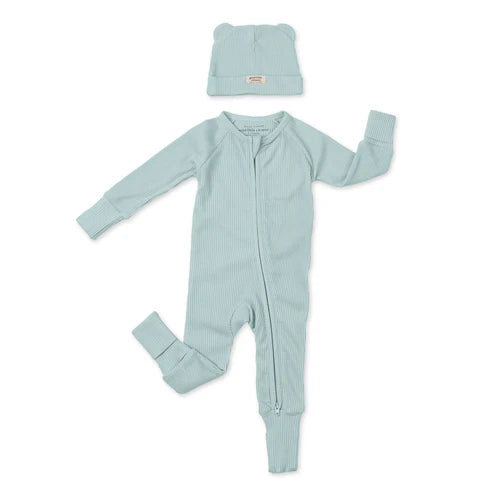 Rib Zip Fit & Beanie Set