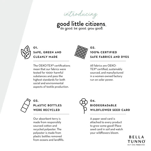 Hooded Towel + Wash Mitt Set Rain by Bella Tunno