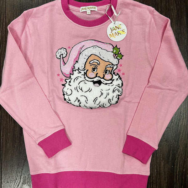 Jolly Pink Santa Sweatshirt