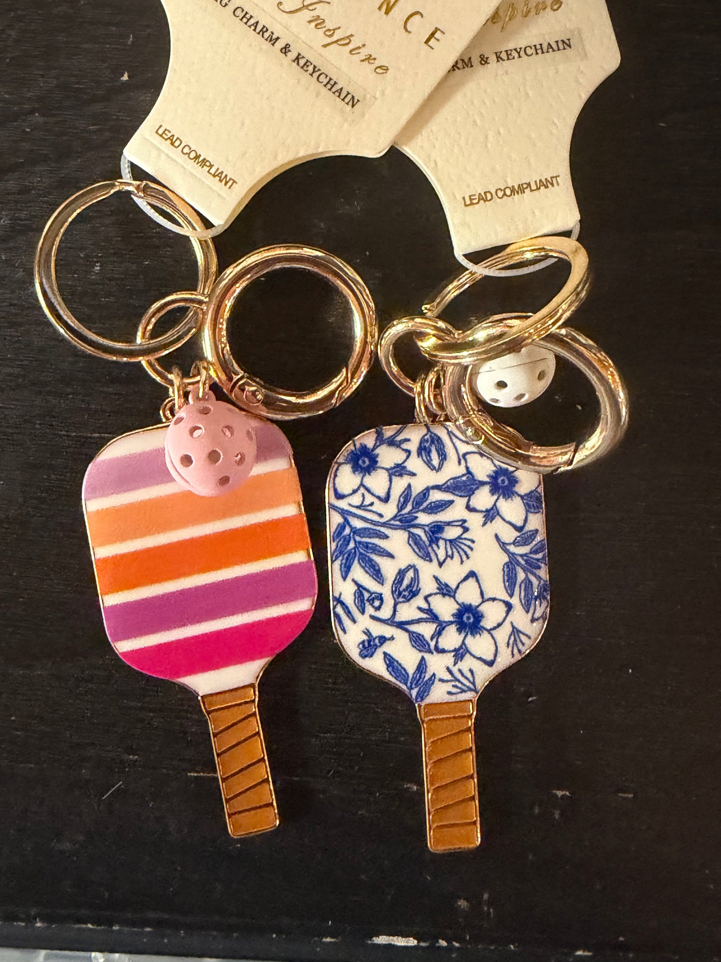 Pickleball Gold Key Chain
