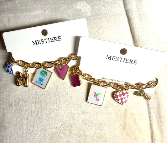 Gold Mahjong Charm Bracelet