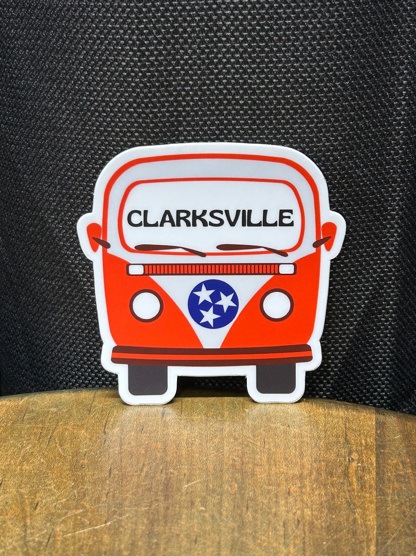 Clarksville Retro Bus Sticker