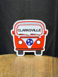 Clarksville Retro Bus Sticker