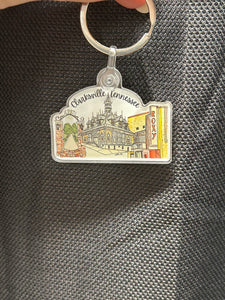 Clarksville, TN Watercolor Keychain