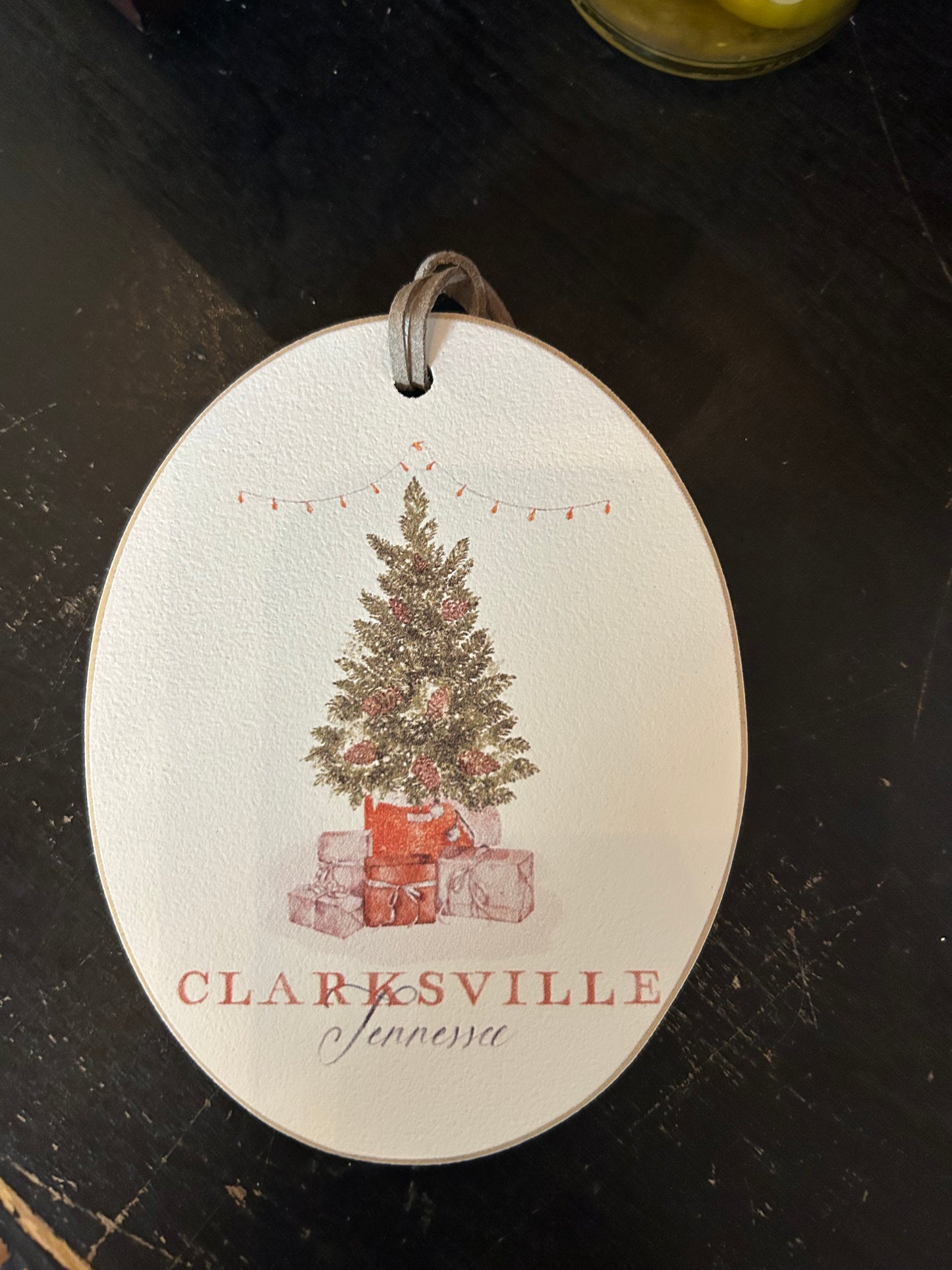 Clarksville Tennessee Wooden Ornament