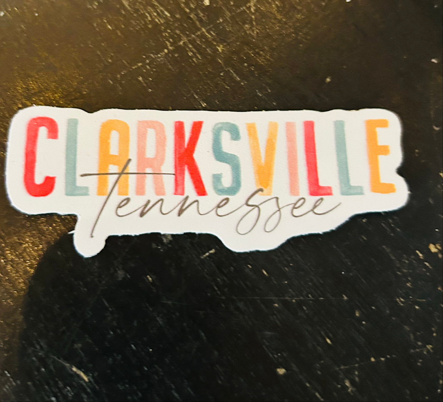 Clarksville Watercolor City Sticker