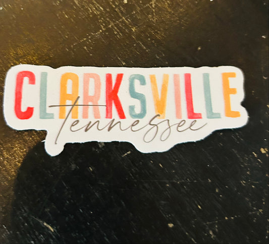 Clarksville Watercolor City Sticker