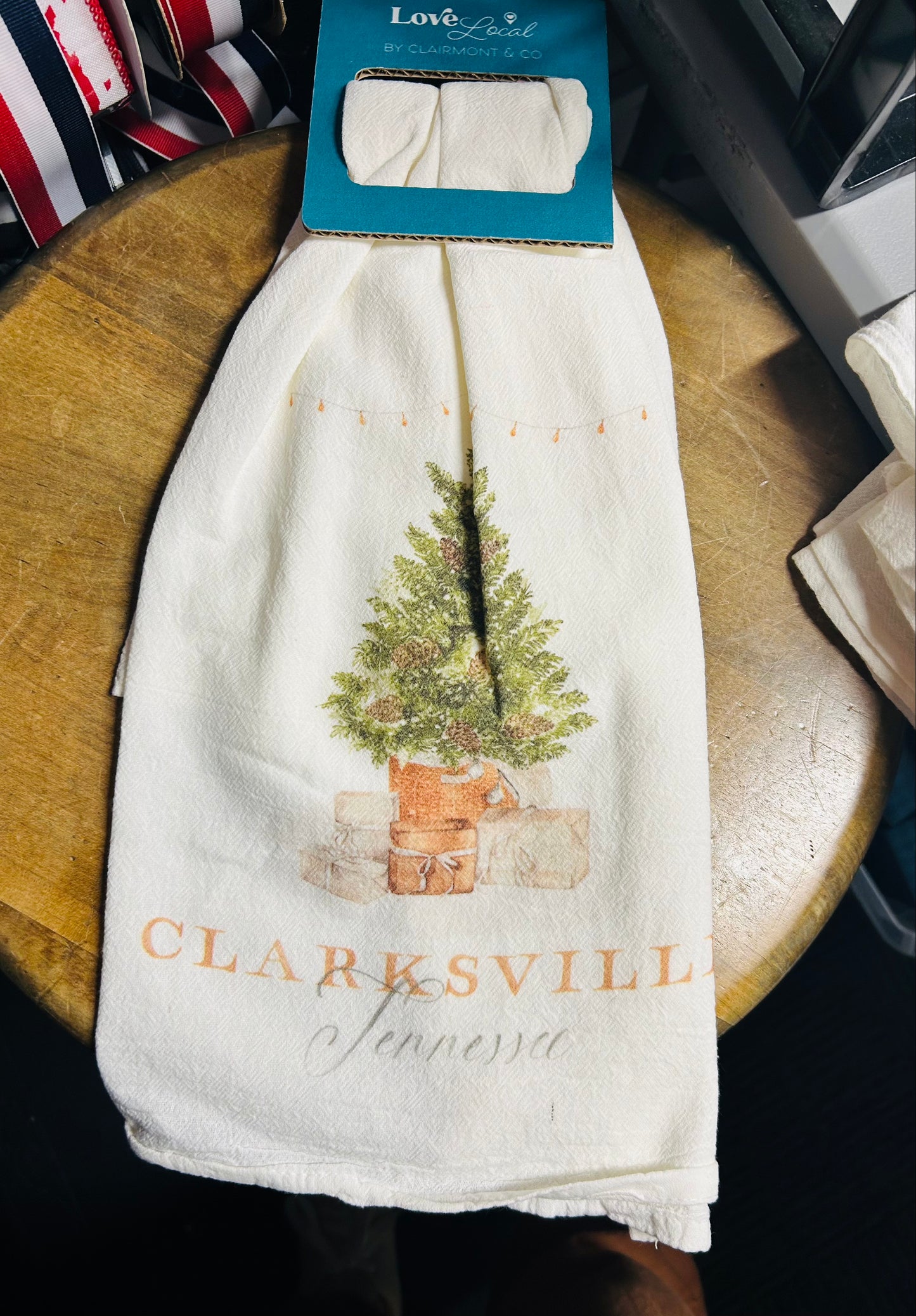 Clarksville Tennessee Christmas Tea Towel