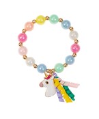 Unicorn Charm Bead with Curly Ribbon Tail Bracelet