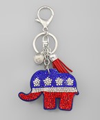 US Flag Elephant Keychain