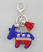 US Flag Donkey Keychain