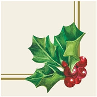 Holly Cocktail Napkin - pack of 20