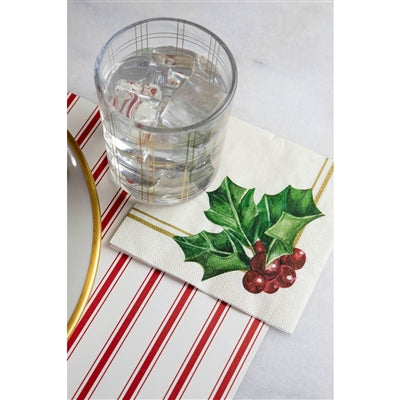 Holly Cocktail Napkin - pack of 20