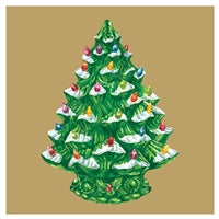 Vintage Christmas Tree Cocktail Napkin - pack of 20