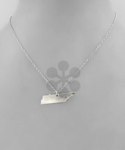 Silver Shine Tennessee State Necklace