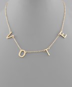 VOTE Letter Necklace