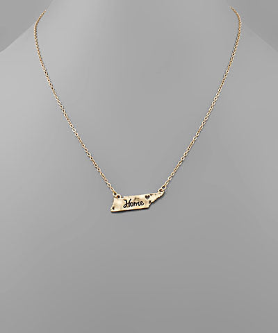 HOME State Map Necklace