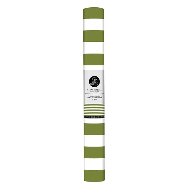 Paper Table Runner - Green Stripe