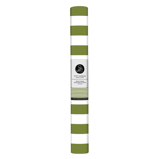 Paper Table Runner - Green Stripe