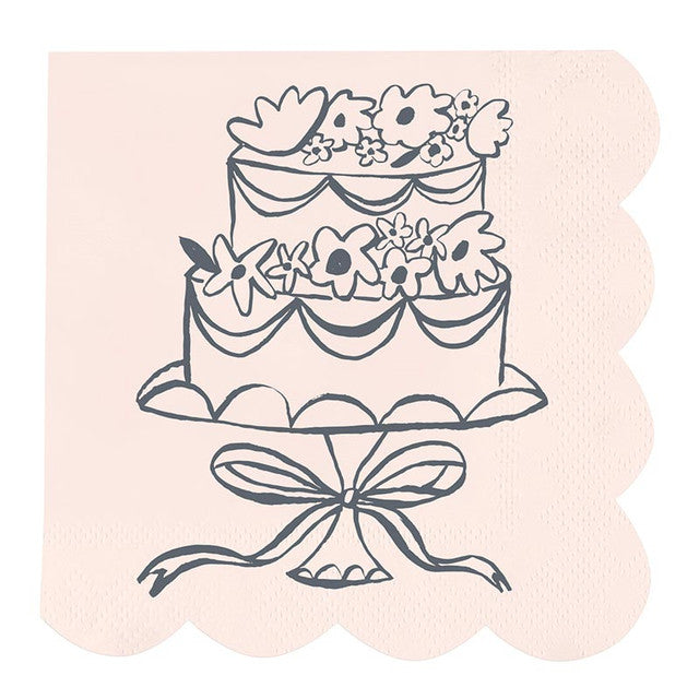 Scalloped Cocktail Napkin - Cake