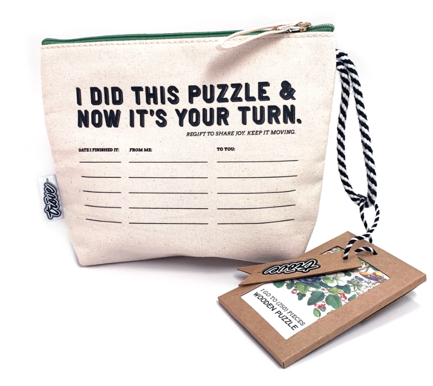 Wooden Puzzle: Vintage Botanicals in Pass-It-On Pouch