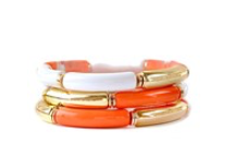 Orange/ White Bangle Bracelets