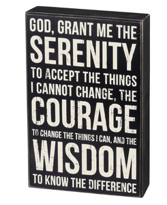 Serenity Prayer Box Sign