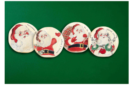 Vintage Santa Coaster Set