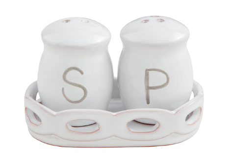 SCALLOP SALT & PEPPER TRAY SET