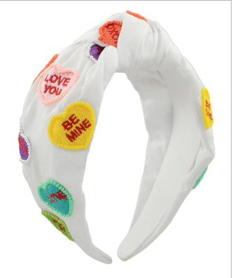 Love You Heart Beaded Headband