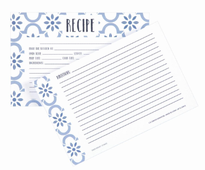 TRUE BLUE RECIPE CARDS