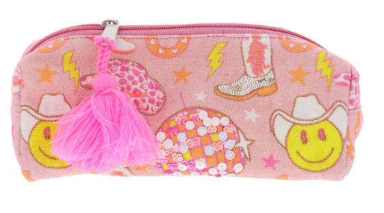 PINK DISCO COWGIRL SMALL ZIPPER POUCH