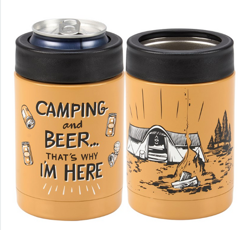 Camping And Beer Can Cooler