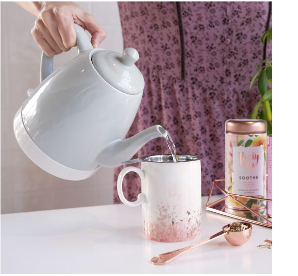 Noelle™ Grey Ceramic Electric Tea Kettle by Pinky Up
