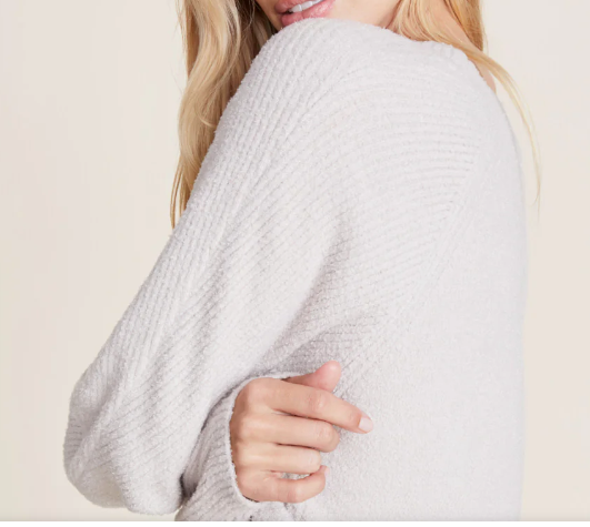 CozyChic Lite® Rib Blocked Pullover - Silver