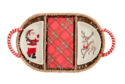 Christmas Divided Serving Basket Set