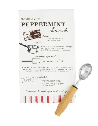 Peppermint Bark Recipe Towel Set